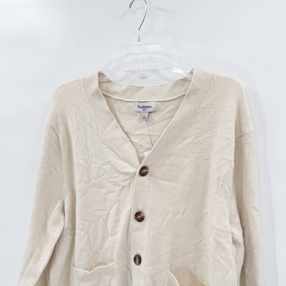 NEW Goodfellow & Co Men's V-Neck Cardigan Sweater - Cream - Size Large - Picture 5 of 12